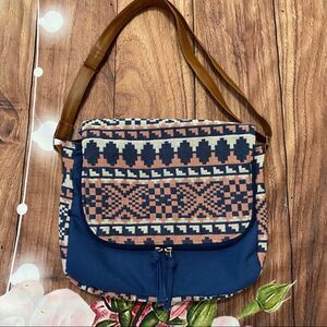 Canyon Sky Boho Aztec Pink & Blue Shoulder Bag